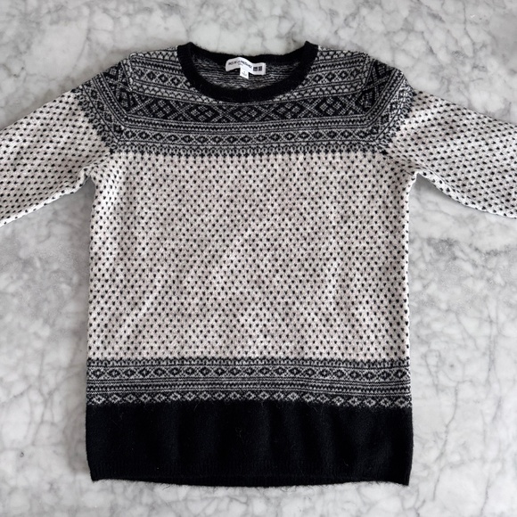 Ines De La Fressange Paris for Uniqlo Fair Isle Sweater - Small, B&W - Picture 1 of 6